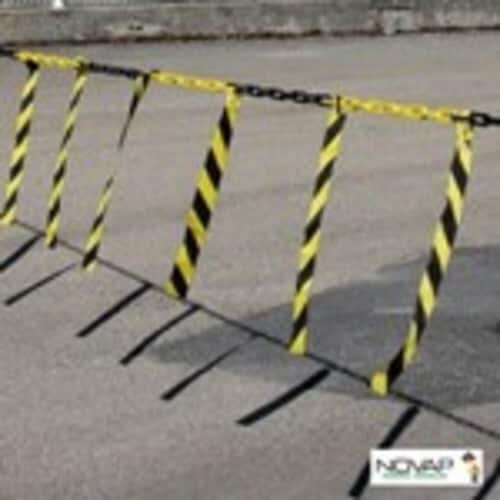 プラチェーンリボン バリアチェーン 黄/黒 10m