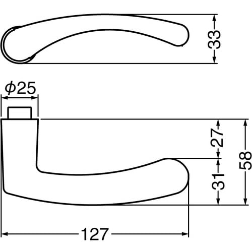 TRUSCO カーブレバーハンドル チューブラ錠付