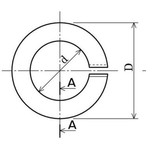 スプリングワッシャー サイズM8 70個入