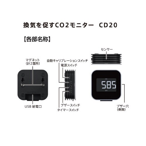 換気を促すCO2モニタ− 光音響式 CD20