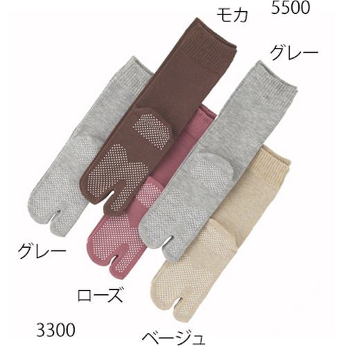 紳士タビ型ゴムなしすべり止めソックス グレー