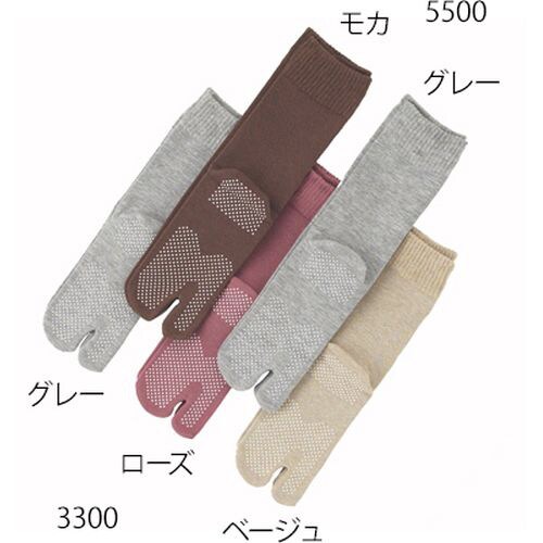 紳士タビ型ゴムなしすべり止めソックス モカ