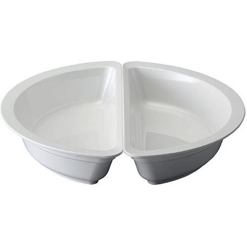 メラミン製フードパン 丸型 Mハーフ 白