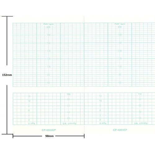 分娩監視用記録紙 折90mm折り畳み・単色刷40冊