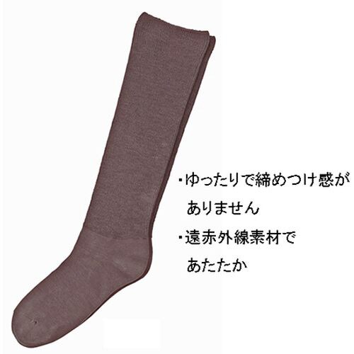 婦人ふくらはぎ楽らくハイソックス毛混 モカ