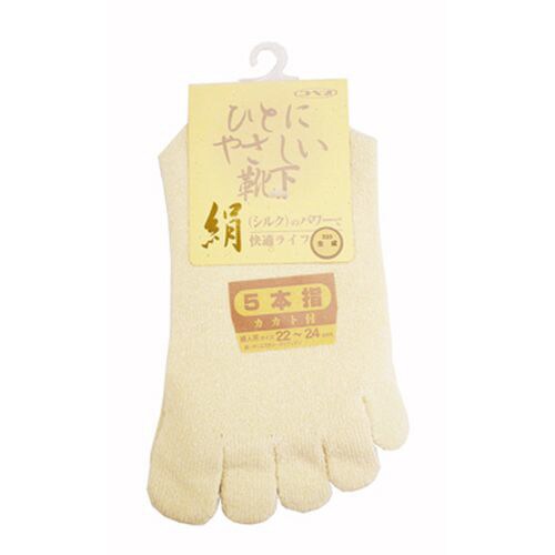 婦人シルク5本指ソックス キナリ 3190