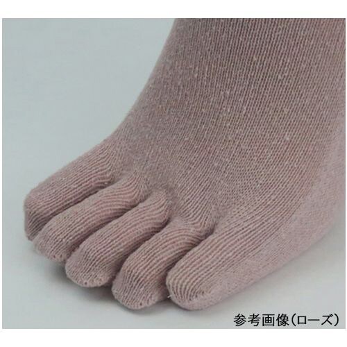 婦人シルク5本指ソックス ローズ 3190