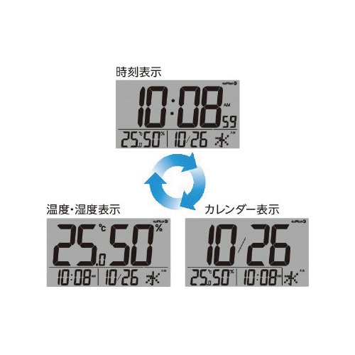 アラーム2チャンネル温湿度切替式電波SQ320W