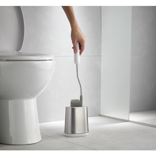 フレキシブルヘッドトイレブラシ スチール ライト