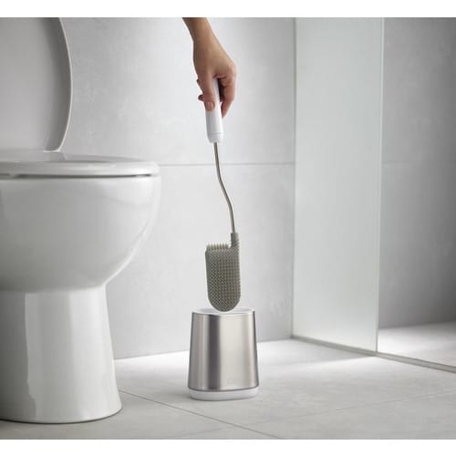 フレキシブルヘッドトイレブラシ スチール ライト