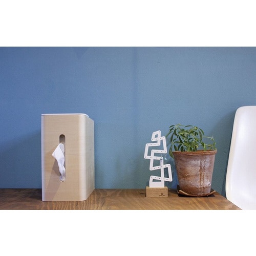 ティッシュケース&ダストボックス ブラウン