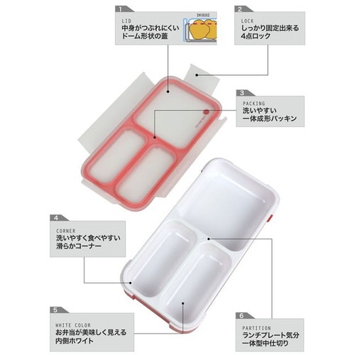 薄型弁当箱 フードマン 400 チェリーピンク