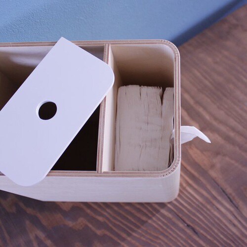 ティッシュケース&ダストボックス ライトグリーン