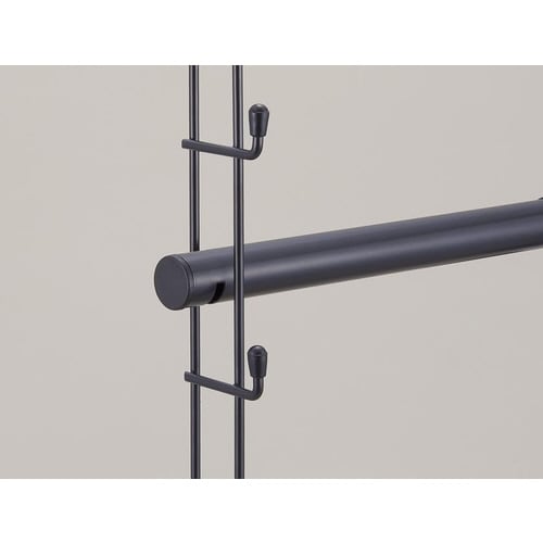 クローゼット吊り下げハンガー伸縮タイプ ブラック