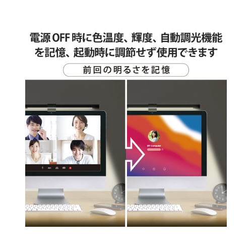 モニター掛け式LEDライト 無段階調節