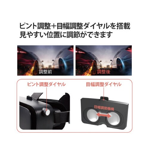 VRゴーグル スマホ メガネ対応 4.8ー7インチ