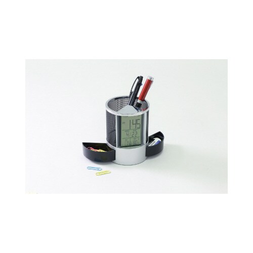 ペン立て時計(小物入れ付)