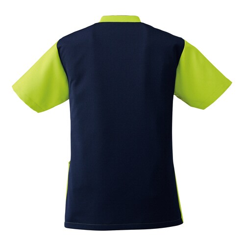 ジップアップスクラブ7037SCライム×ネイビL