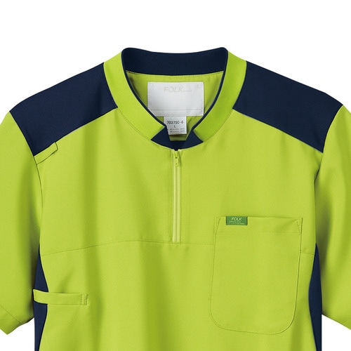 ジップアップスクラブ7037SCネイビ×ネイビ4L