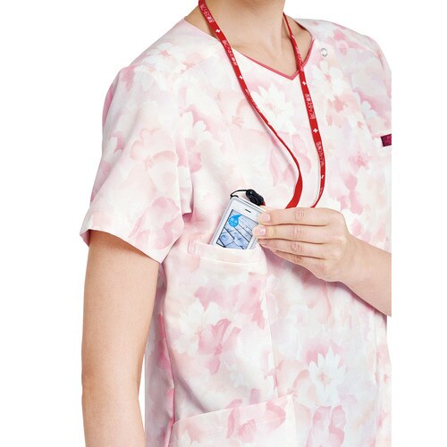 花柄ジップスクラブ7034SCグリーン4L