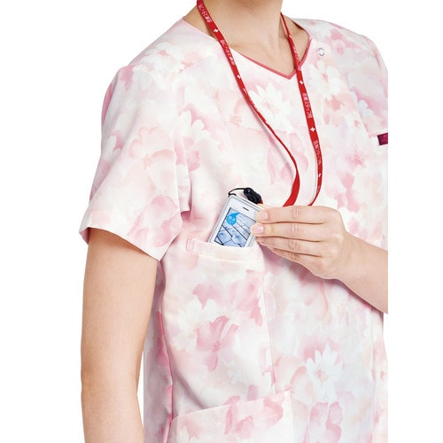 花柄ジップスクラブ7034SCグリーンL