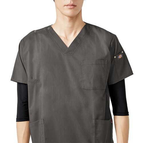 メンズカットソー8分袖9002ブラックS