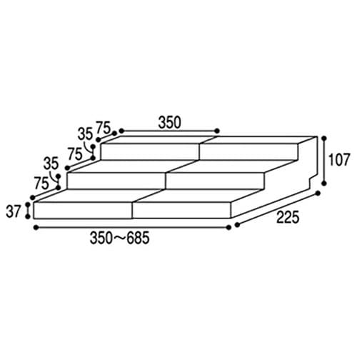 スライド式ひな段(3段) クリア