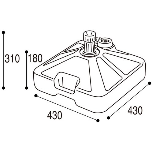 オリジナル注水型ポールスタンド(白)