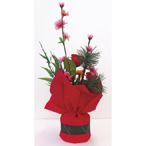 迎春アレンジラッピング