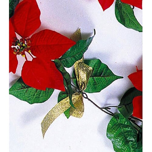 ポインセチアリボンガーランド(ゴールド) ×2本