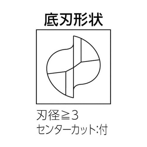 2枚刃超硬エンドミル(ミドル刃長) 6591531
