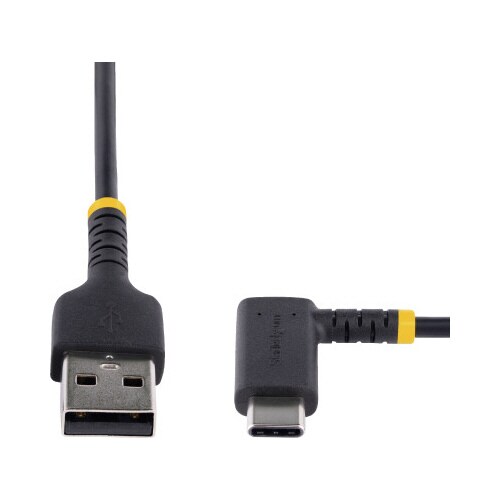 USB−A −USB−Cケーブル15cmL型右向き