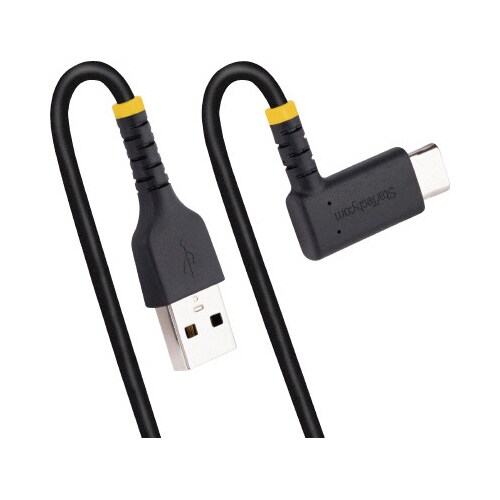 USB−A −USB−Cケーブル15cmL型右向き