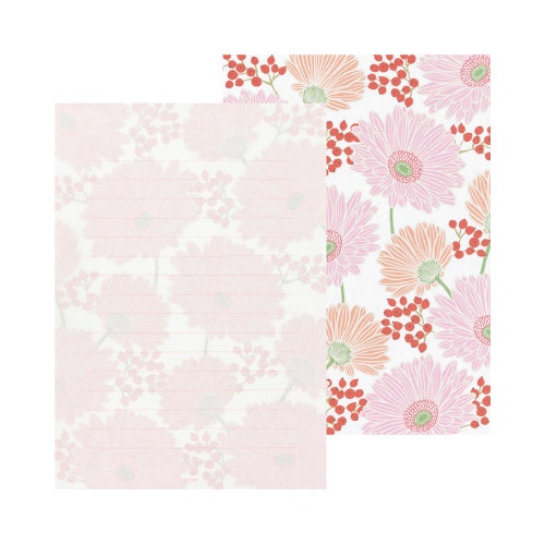 便箋<A5> 和紙 ガーベラ柄