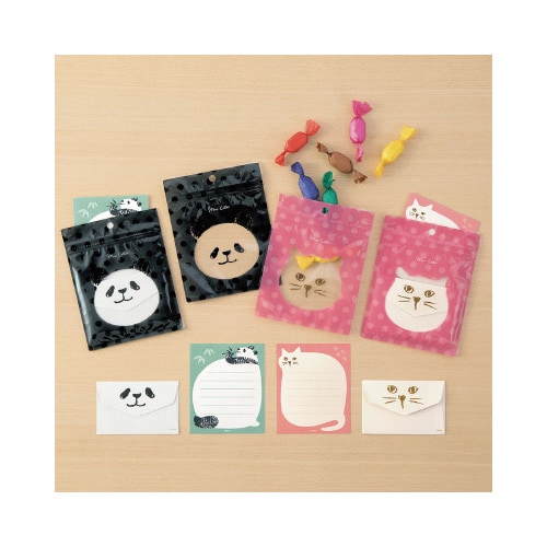 ミニレターセット ケース入 パンダ柄