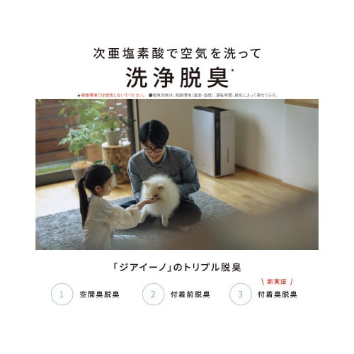 次亜塩素酸空間除菌脱臭機ジアイーノ21畳加湿機能付