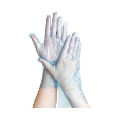 シンプルPE手袋ブルー L ×20