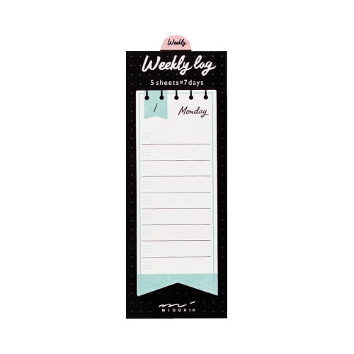 付せん紙 ジャーナル ウィークリー リボン柄