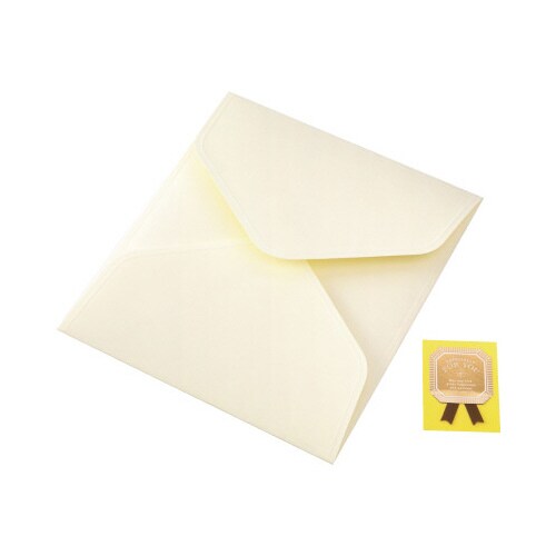 カラー色紙包み リボンシール付 クリーム