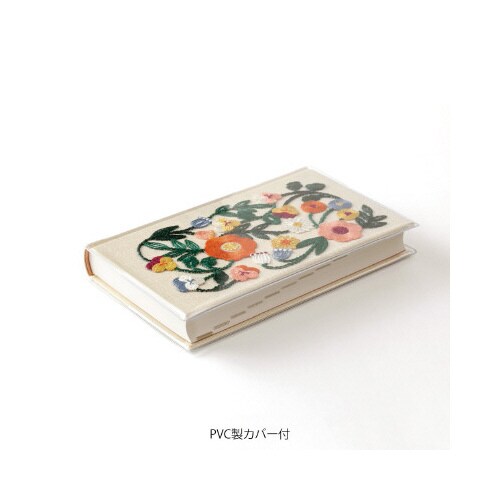 日記 5年連用 刺繍 花柄 ベージュ