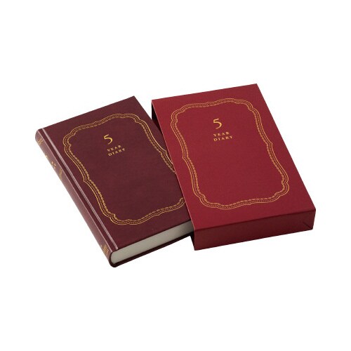 日記 5年連用 リサイクルレザー 赤