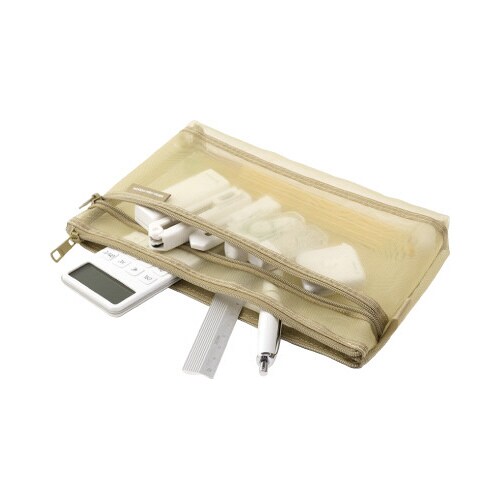 メッシュペンポーチ ペールベージュ