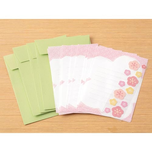 レターセット シール付き ふくふく 梅柄