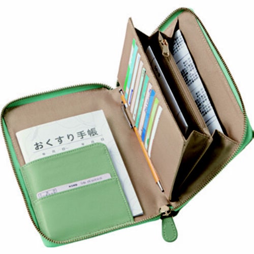 ラムレザーお薬手帳ケース モカベージュ×2