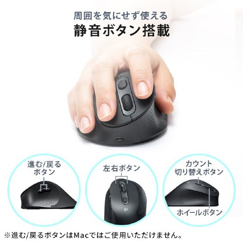静音ワイヤレスエルゴノミクスマウス