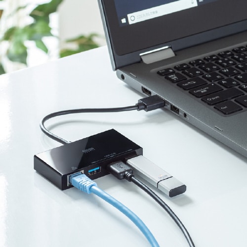 USB3.2 ハブ付き ギガビットLANアダプタ