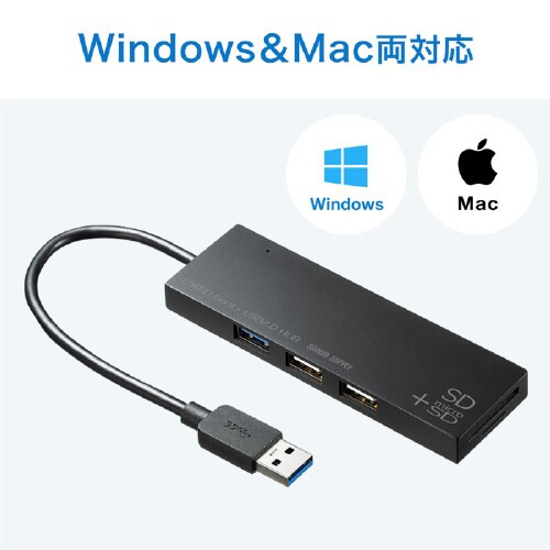 USB3.1+2.0コンボハブ カードリーダー付き