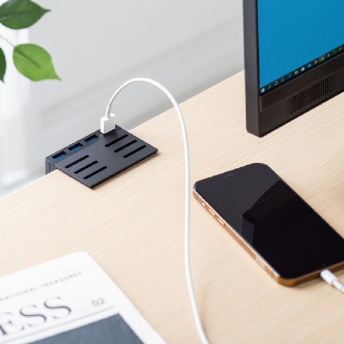 クランプ固定式 USB3.2 Gen1 ハブ