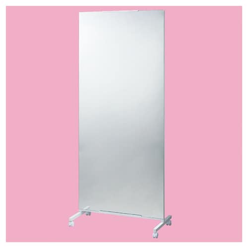 キャスター付きパーティション片面ワイドミラー