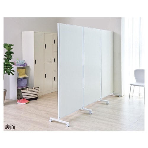 キャスター付きパーティション片面ワイドミラー